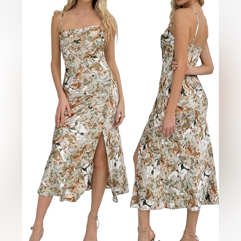 Floral Spaghetti Strap Midi Dress
